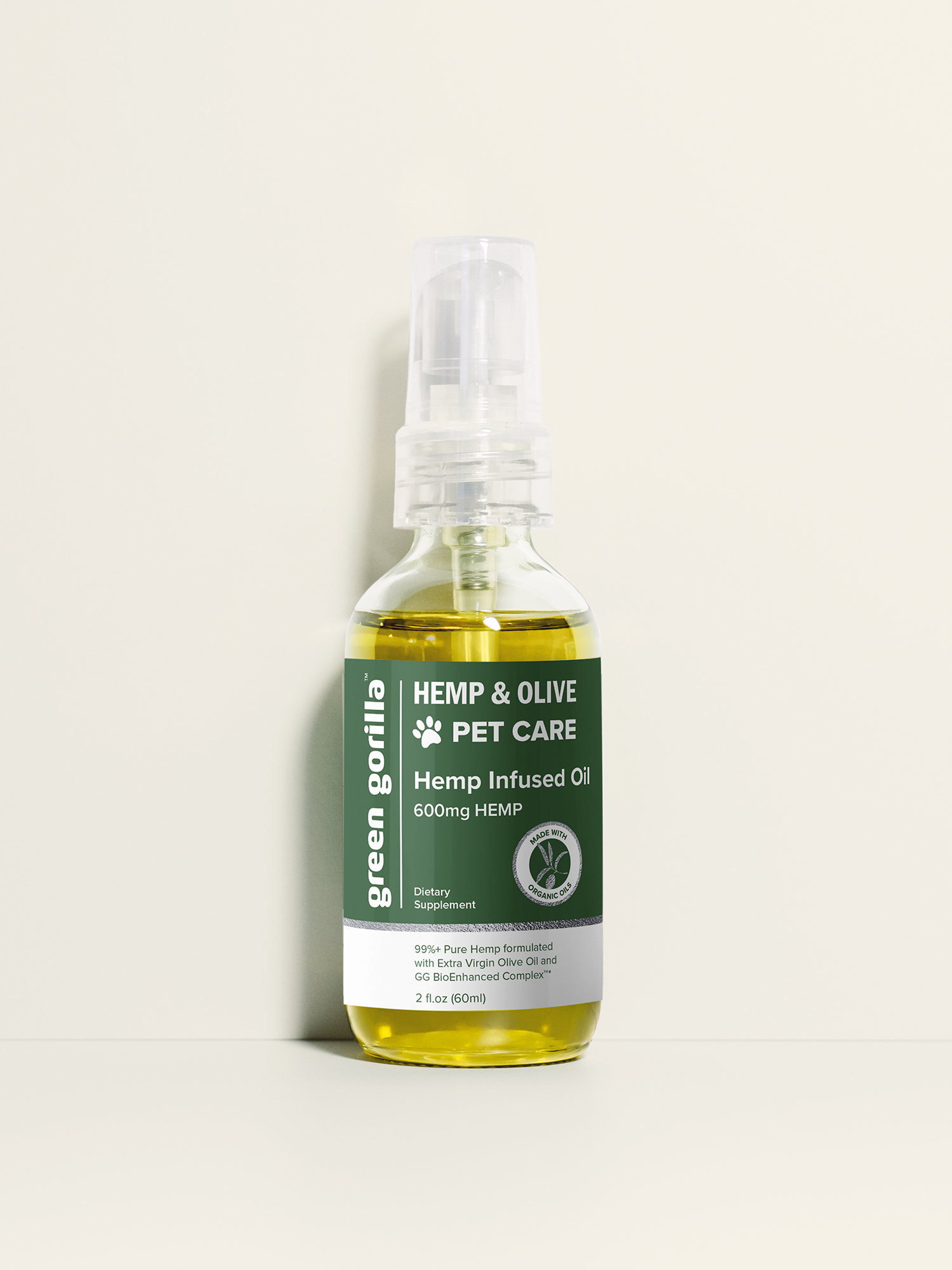 Pure Hemp Oil for Pets Hemp Infused - 600mg | Green Gorilla