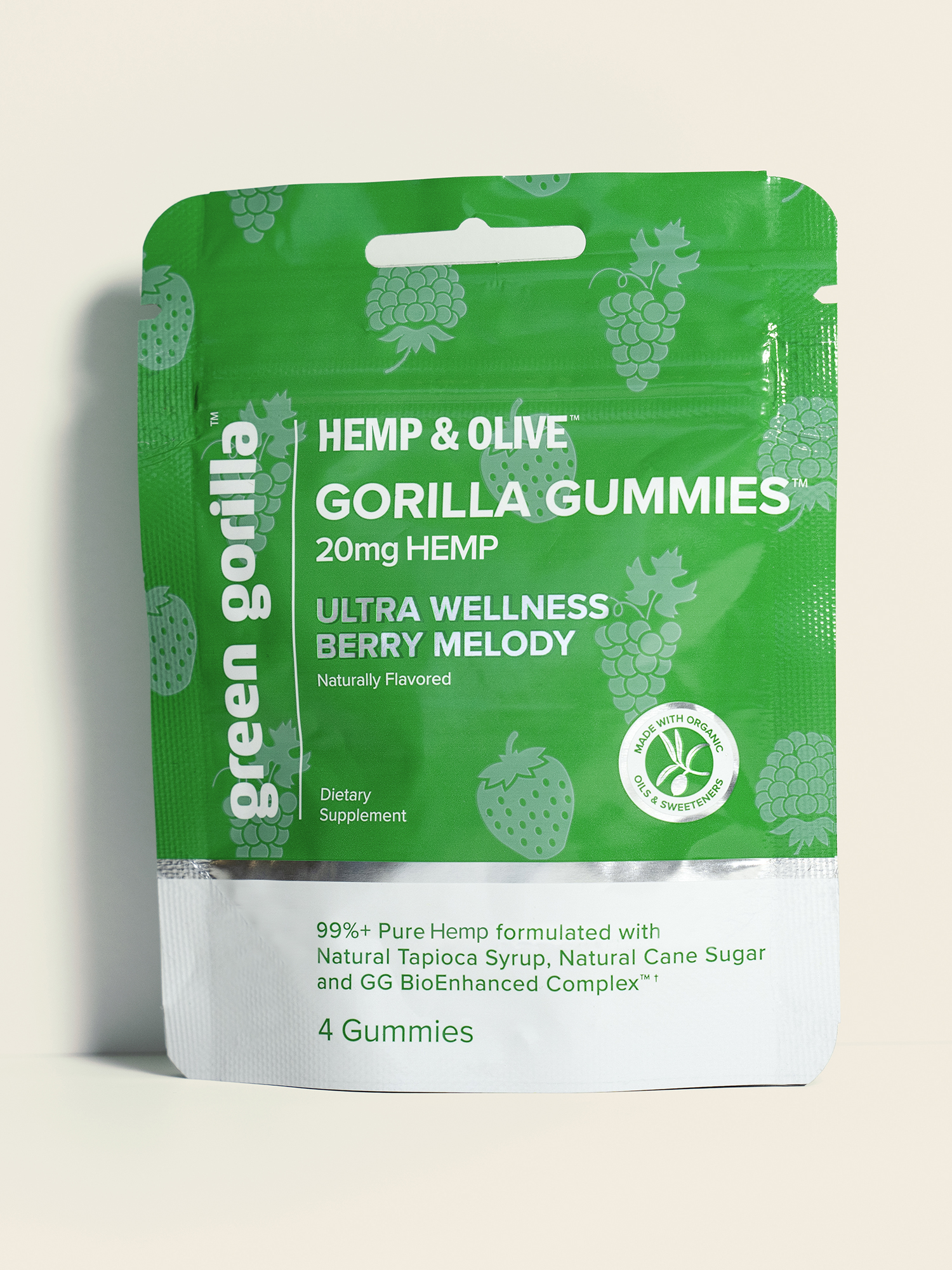 Pure hemp Infused Gorilla Gummies Organic hemp Chewables Travel Size - 20mg